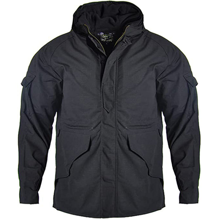 G8 Soft Shell Tactical Jacket Coat Military Fleece Hooded - Black