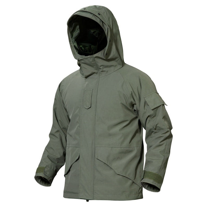 Tactical Jacket Coat Military Fleece Hooded Green Look
