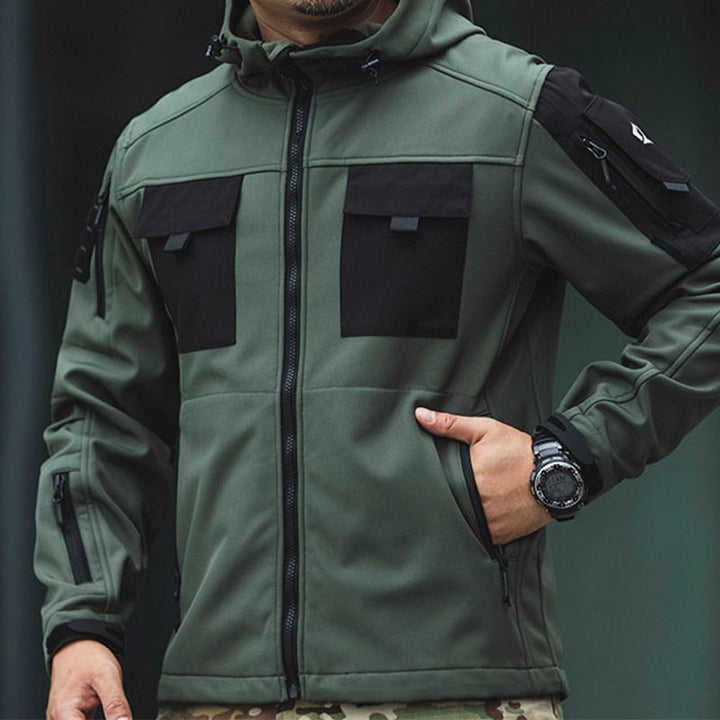5-IN-1 Softshell Waterproof All Terrain Tactical Jacket green and black