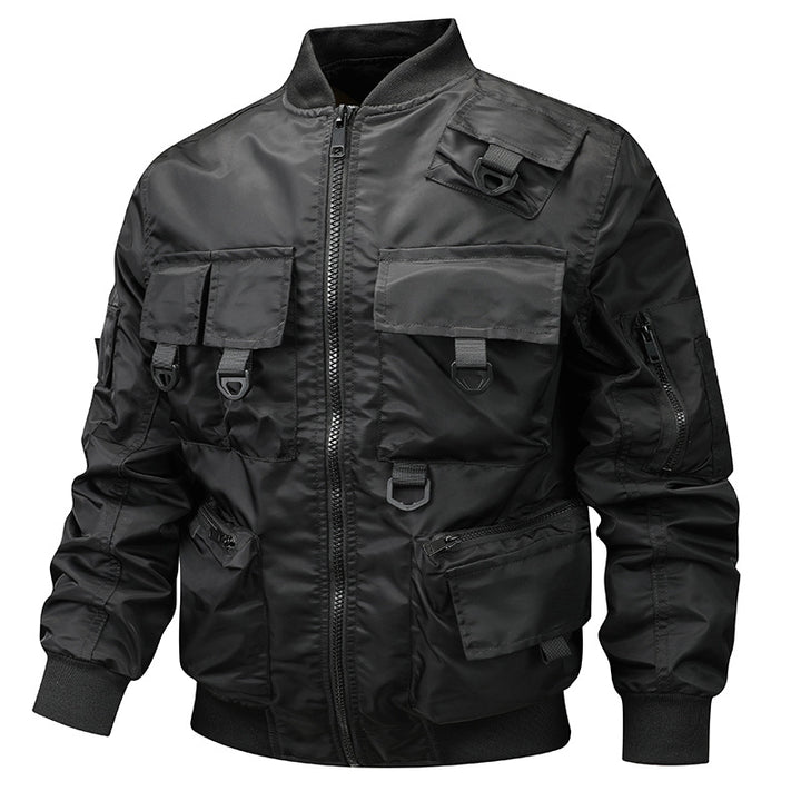 Men's Tactical Utility Bomber Jacket – Multi-Pocket Outdoor Work Coat
