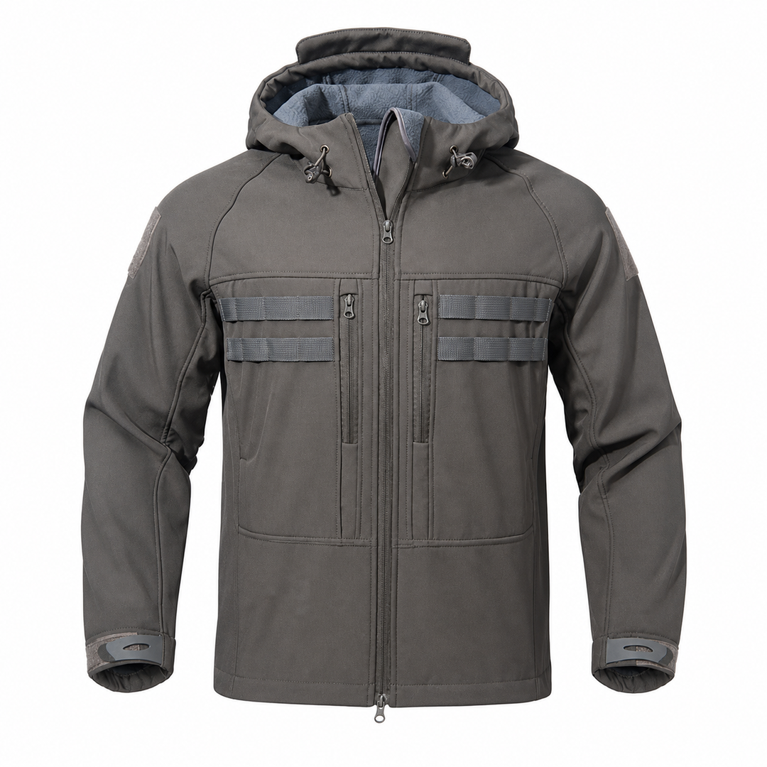 TWS Men’s Fleece-Lined Softshell Jacket – Windproof Hooded Outdoor Tactical Coat