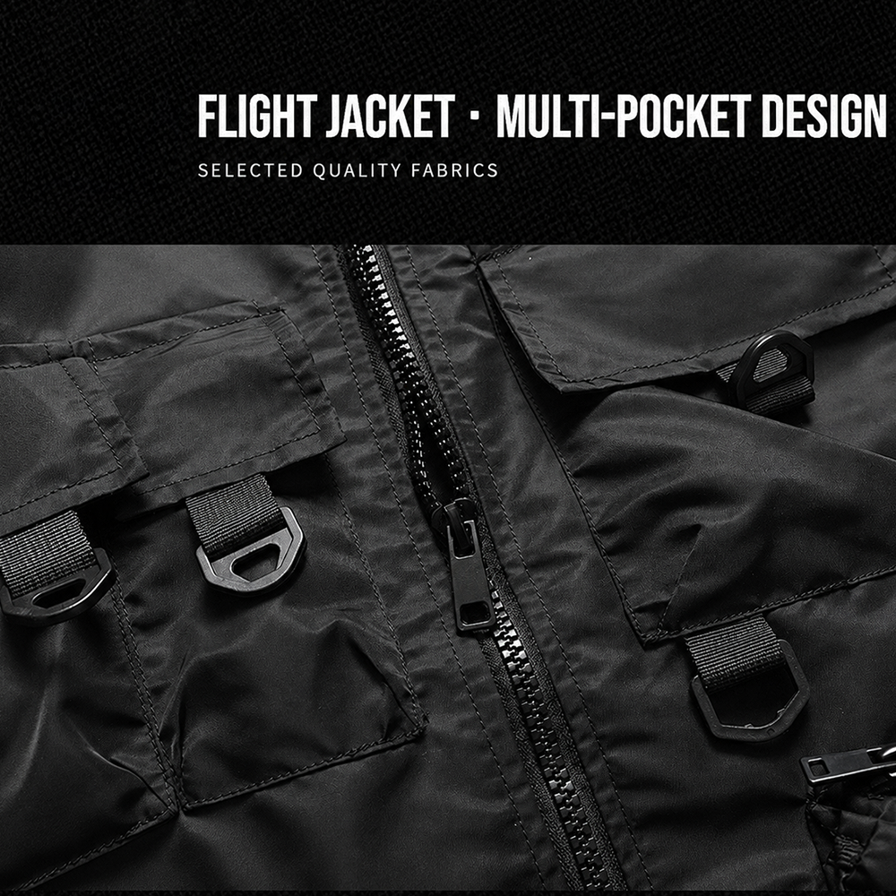Men's Tactical Utility Bomber Jacket – Multi-Pocket Outdoor Work Coat