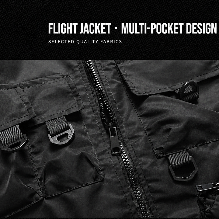 Men's Tactical Utility Bomber Jacket – Multi-Pocket Outdoor Work Coat
