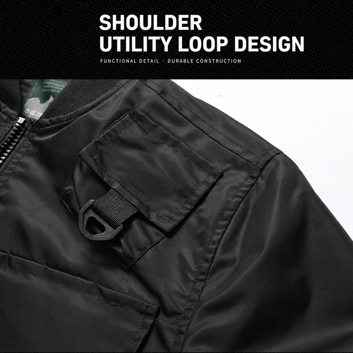 Men's Tactical Utility Bomber Jacket – Multi-Pocket Outdoor Work Coat