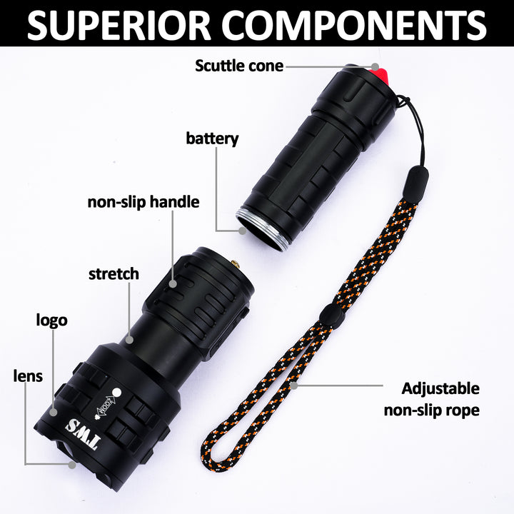 A06 White Spotlight Rechargeable Tactical LED Flashlight