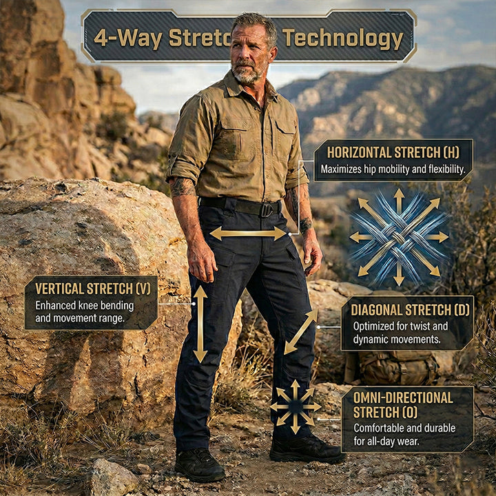 TWS Men’s FlexStrike 4-Way Stretch Water-Resistant Tactical Cargo Pants