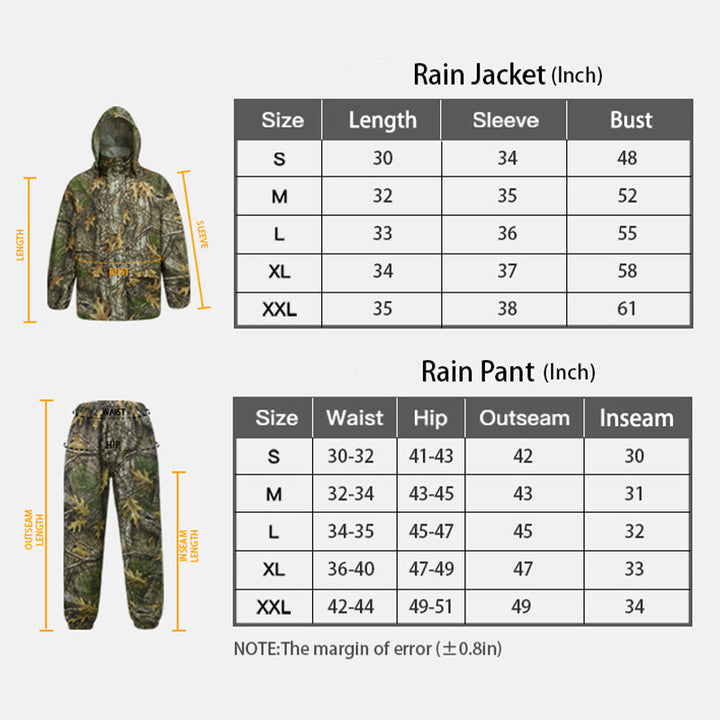 TWS Hunting Rain Suit - Men's Waterproof & Lightweight Rain Coat