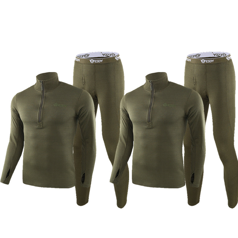Men's Warm Fleece Underwear Tactical Sports Shapewear Set