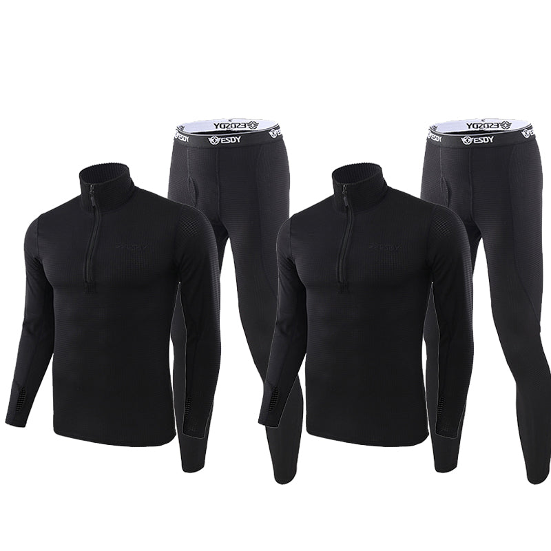 Men's Warm Fleece Underwear Tactical Sports Shapewear Set