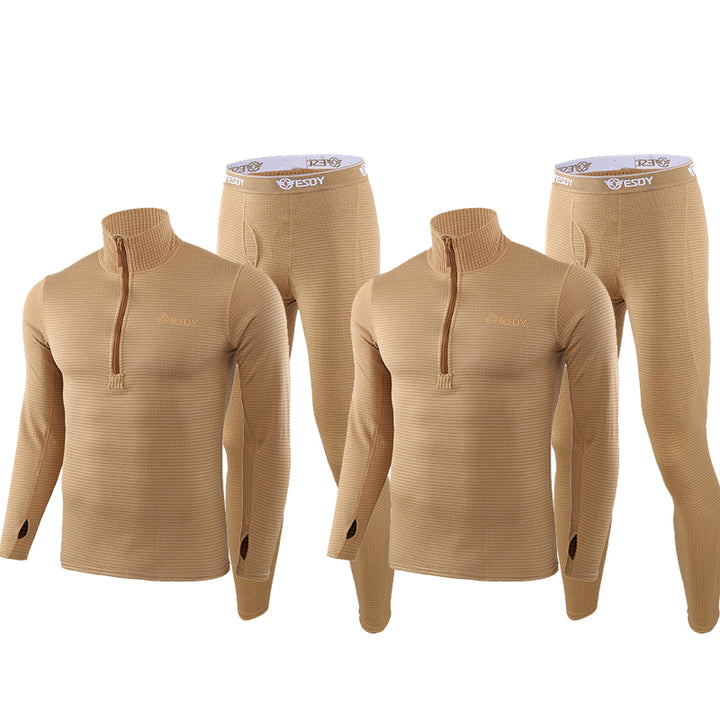 Men's Warm Fleece Underwear Tactical Sports Shapewear Set