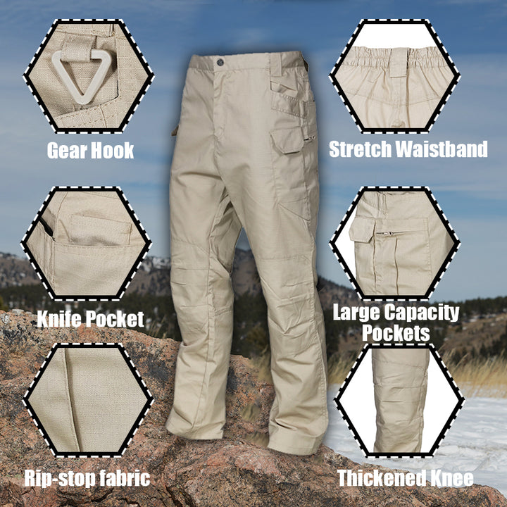 Men's Scout Water Resistant Ripstop Tactical Cargo Pants Grey