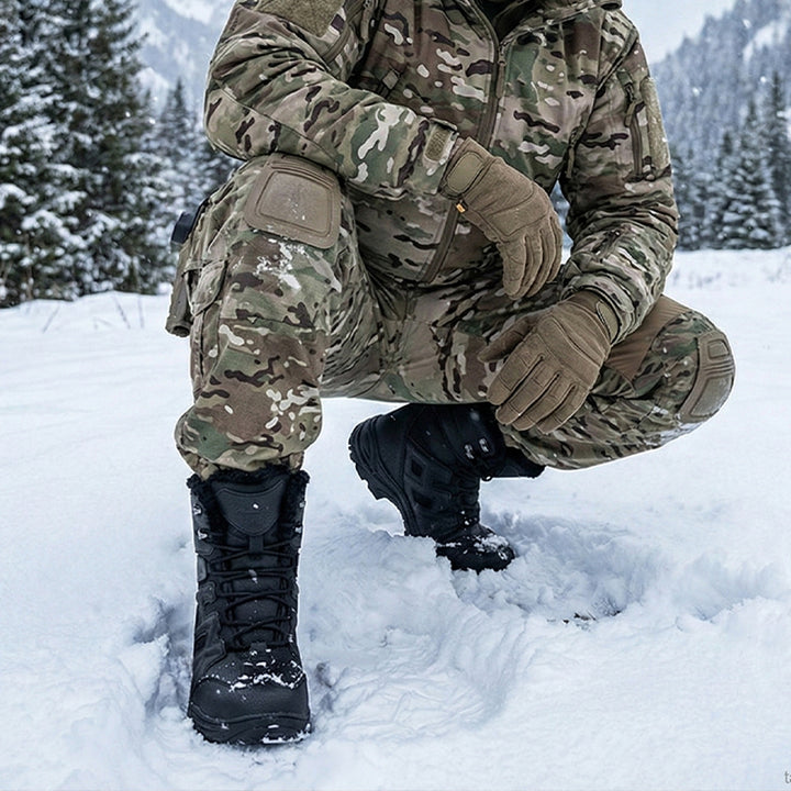 TWS Warm Fur Lined Outdoor Combat Boots