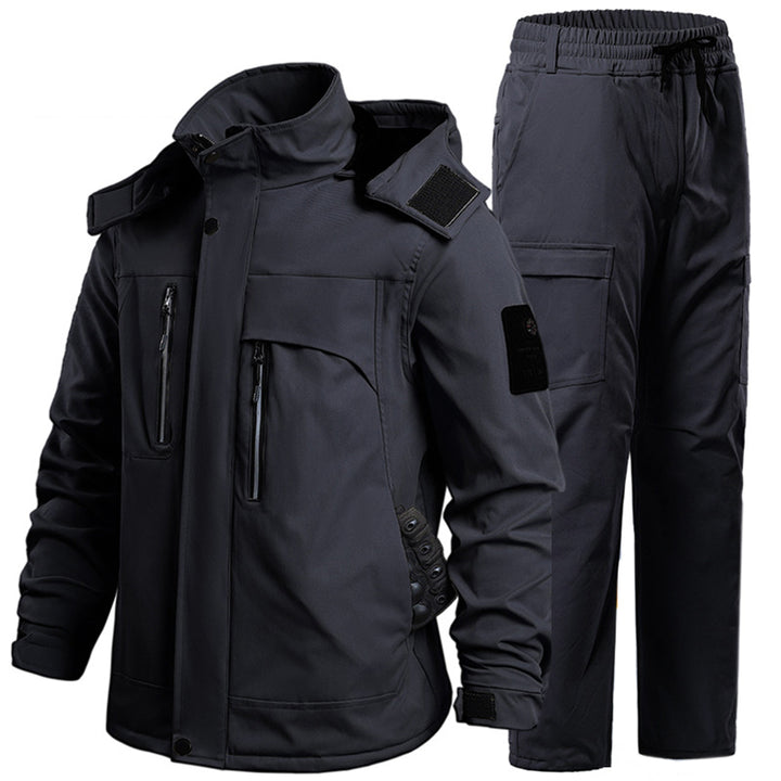 Men's Softshell Fleece-Lined Clothing Suit Waterproof Tactical Uniform