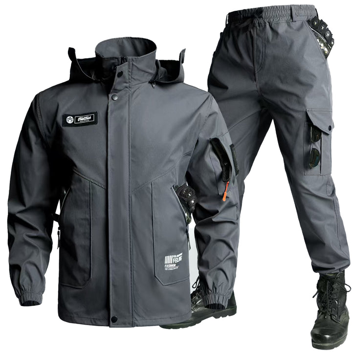 Men's Tactical Softshell Jacket & Cargo Pants Set – Multi-Pocket Outdoor Workwear Suit