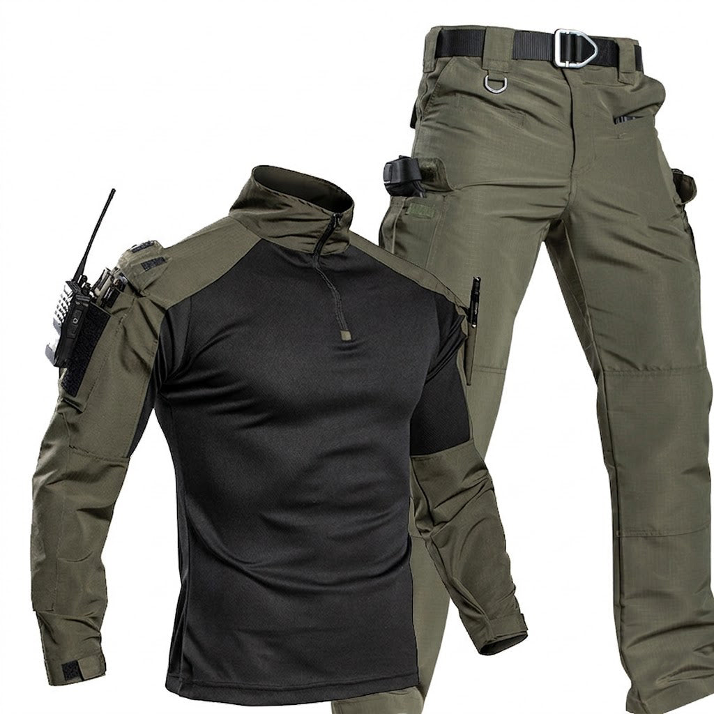 Men's Tactical Combat Shirt & Pants Set – Waterproof Outdoor Utility Uniform