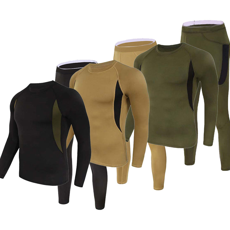 Men's Stretch Thermal Underwear Tactical Sports Shapewear Set