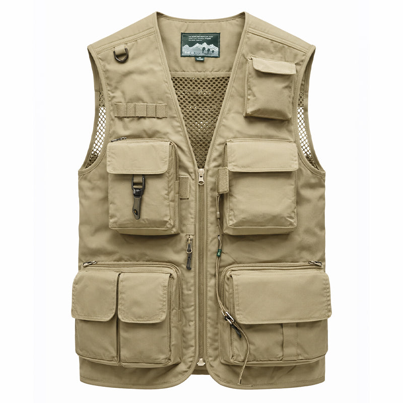Men’s Lightweight Utility Vest – 16-Pocket Fishing, Photography & Travel Vest with Mesh Back