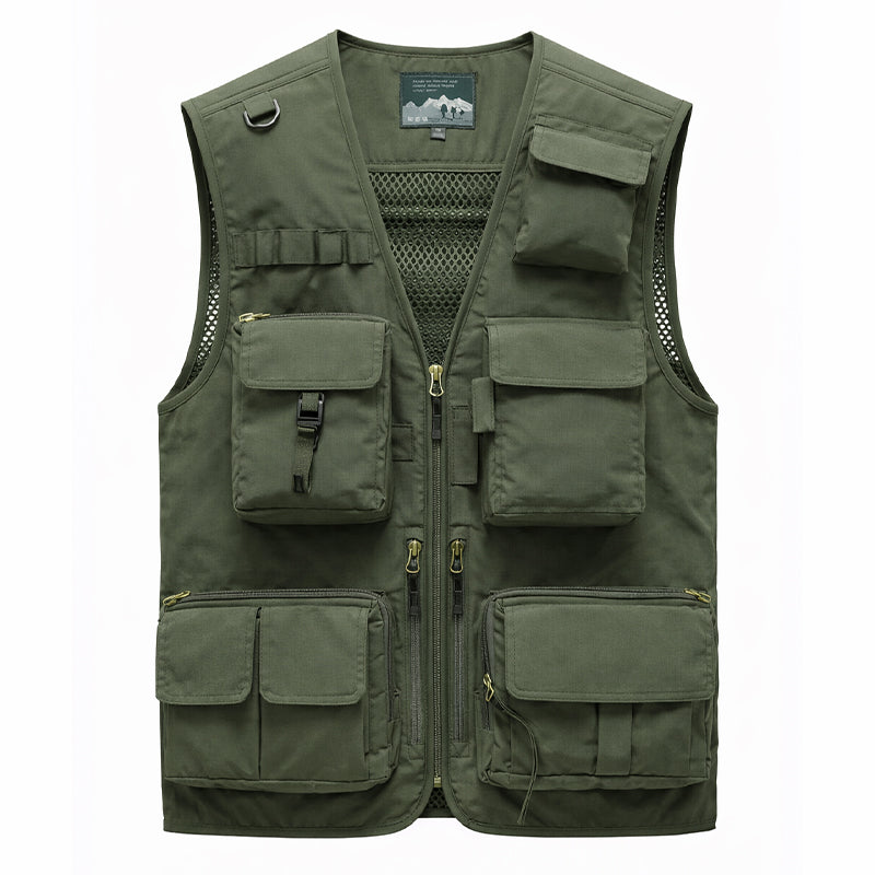 Men’s Lightweight Utility Vest – 16-Pocket Fishing, Photography & Travel Vest with Mesh Back