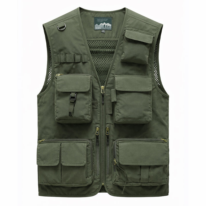 Men’s Lightweight Utility Vest – 16-Pocket Fishing, Photography & Travel Vest with Mesh Back