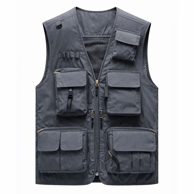 Men’s Lightweight Utility Vest – 16-Pocket Fishing, Photography & Travel Vest with Mesh Back