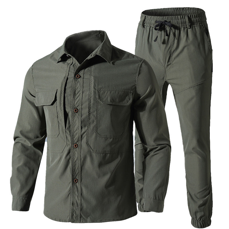 Men's Quick-Dry Lightweight Shirt & Pants Set – Tactical Stretch Uniform