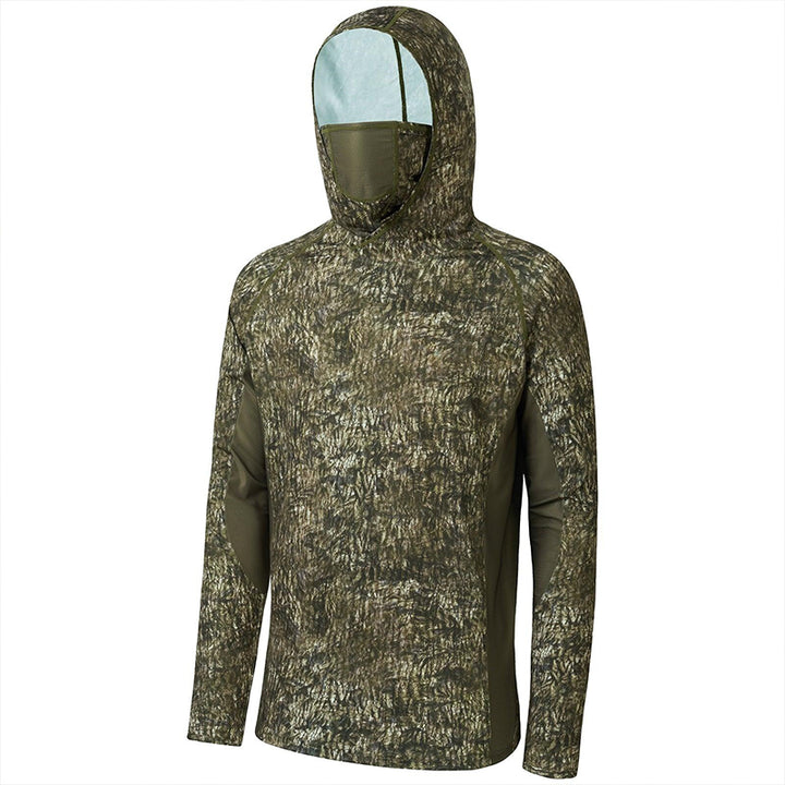TWS UPF 50+Men's Hunting Shirts with Mask Long Sleeve Camo Fishing Hoodie