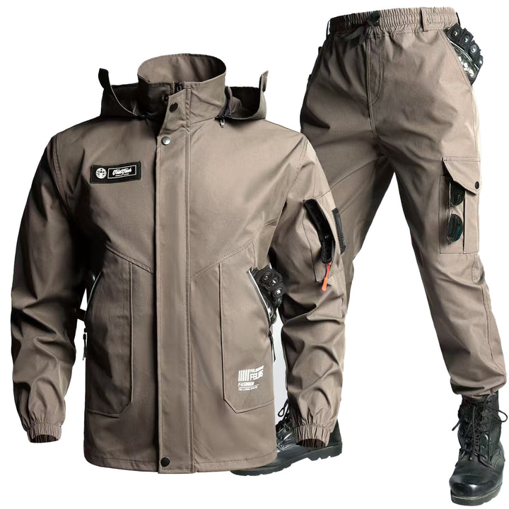 Men's Tactical Softshell Jacket & Cargo Pants Set – Multi-Pocket Outdoor Workwear Suit