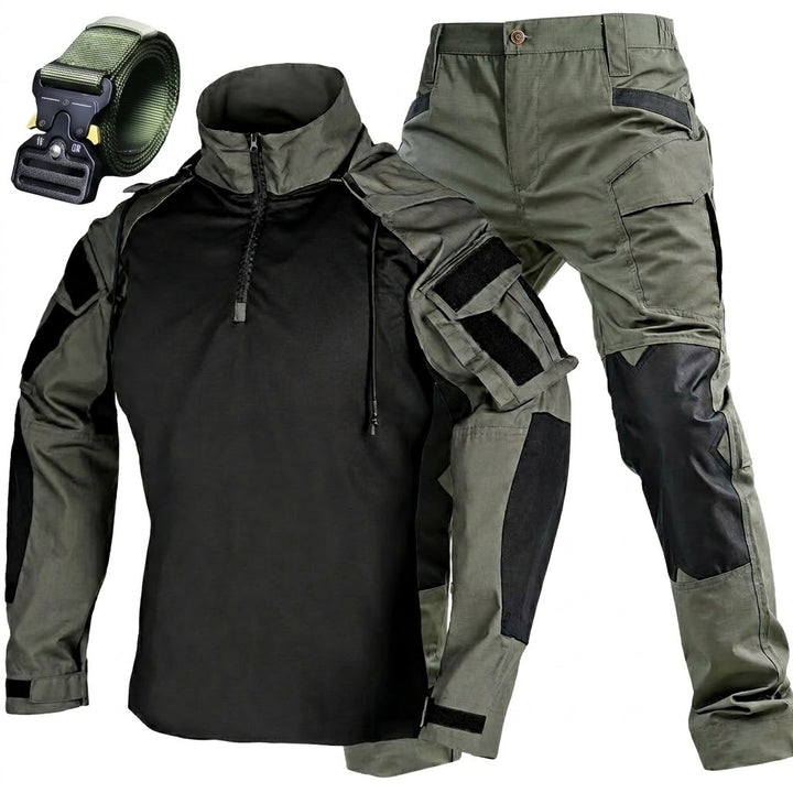 Men’s 3-Piece Tactical Combat Uniform Set – Combat Shirt, Tactical Pants & Belt