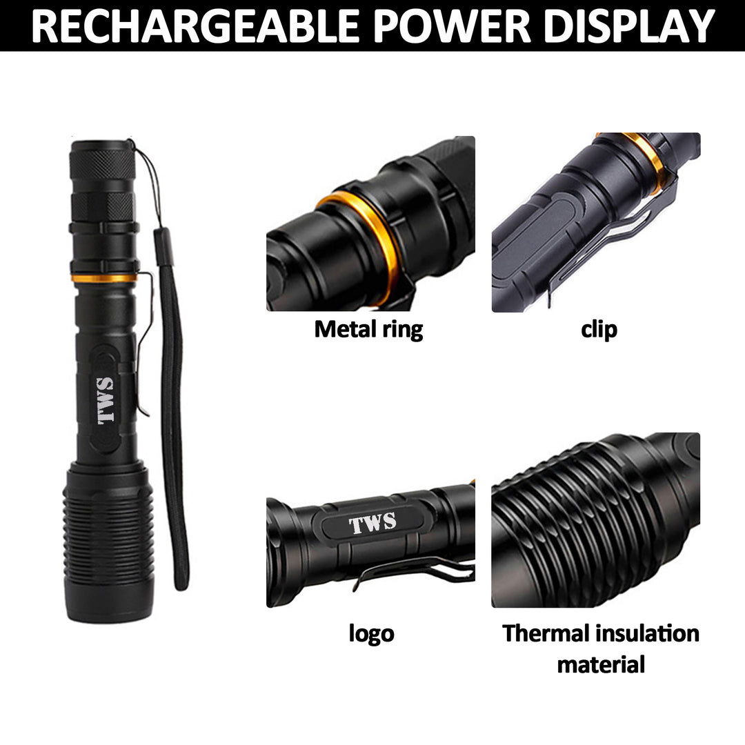 X6 Lightweight Spotlight Rechargeable Tactical LED Flashlight