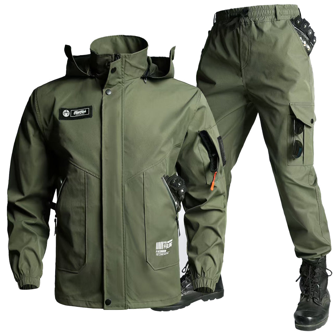 Men's Tactical Softshell Jacket & Cargo Pants Set – Multi-Pocket Outdoor Workwear Suit