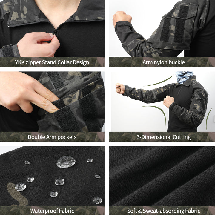 G3 Pro Rapid Assault Combat Shirt With Pockets Dark Camo