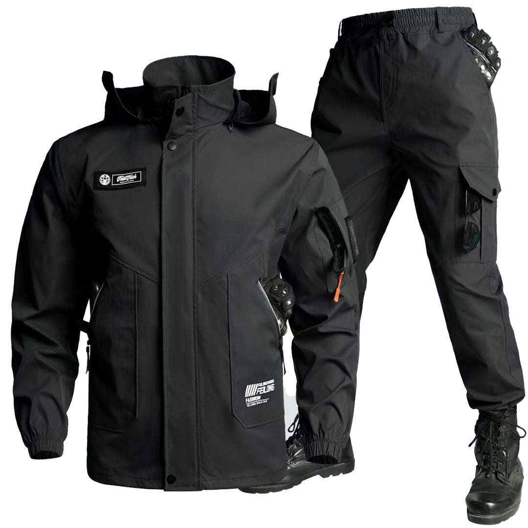 Men's Tactical Softshell Jacket & Cargo Pants Set – Multi-Pocket Outdoor Workwear Suit