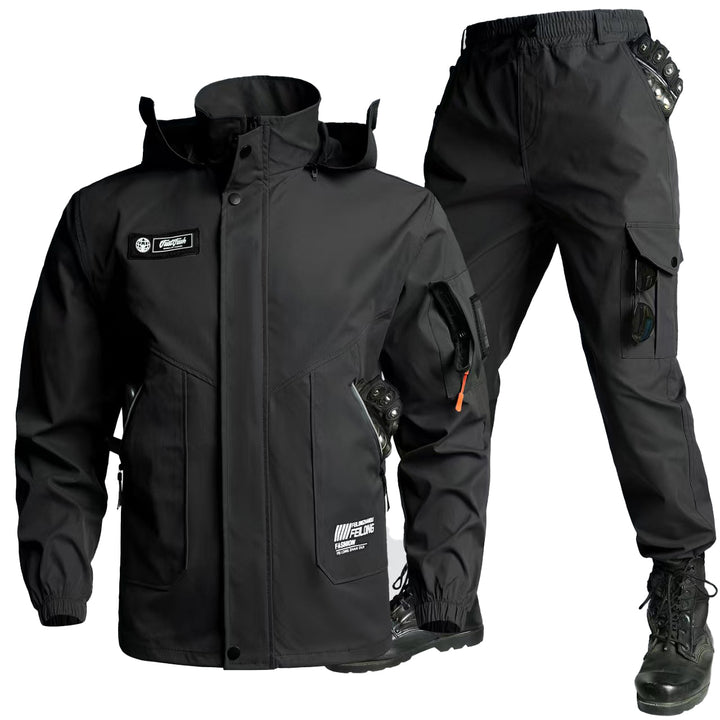 Men's Tactical Softshell Jacket & Cargo Pants Set – Multi-Pocket Outdoor Workwear Suit