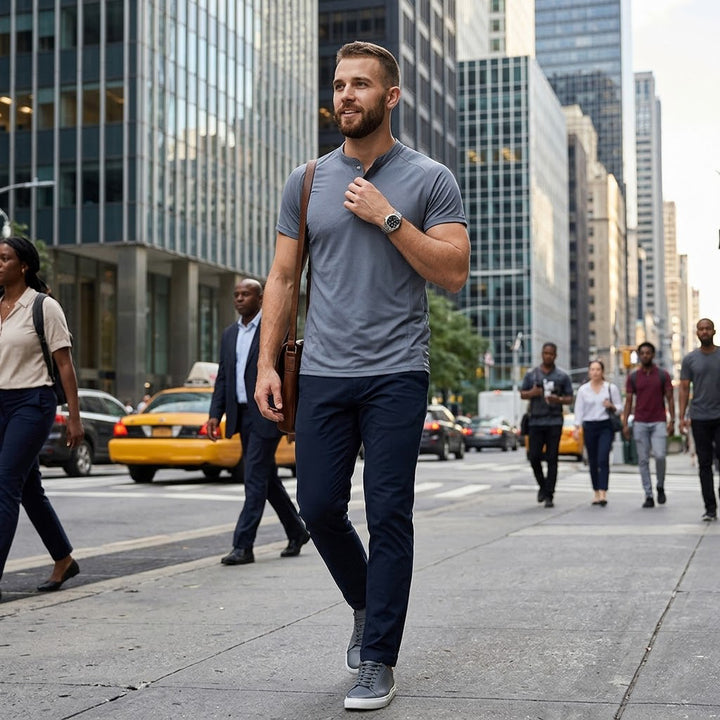 Men's Quick-Dry Henley Collar T-Shirts