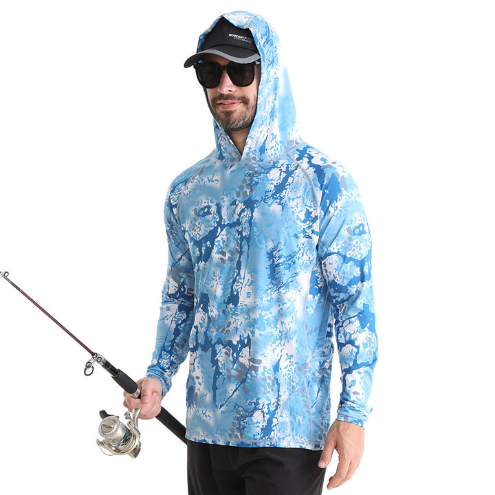 Men's Hooded UV Protection Lightweight Quick-Dry Stretch Fishing Shirt