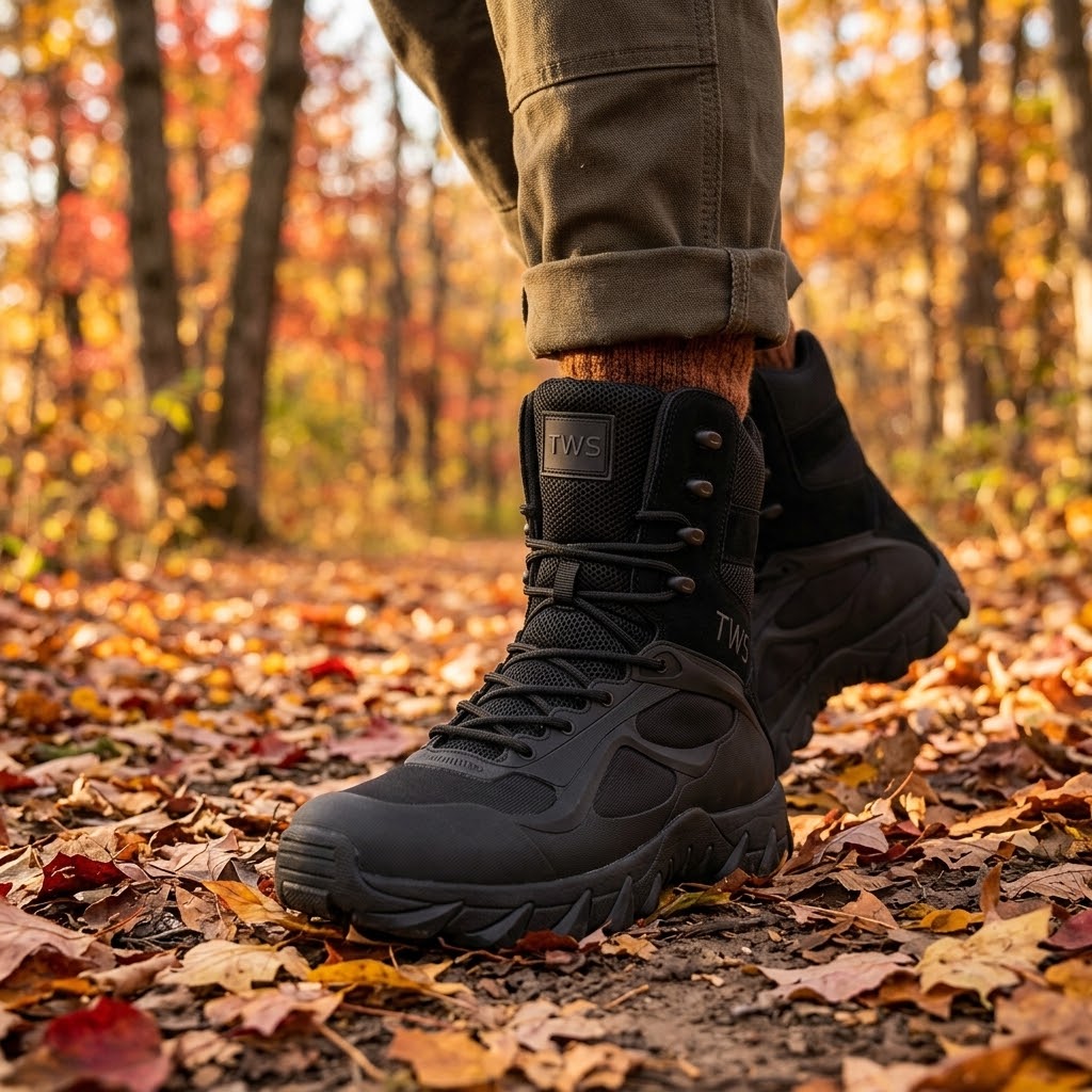 TWS Men’s High-Top Tactical Lightweight Outdoor Combat Boots