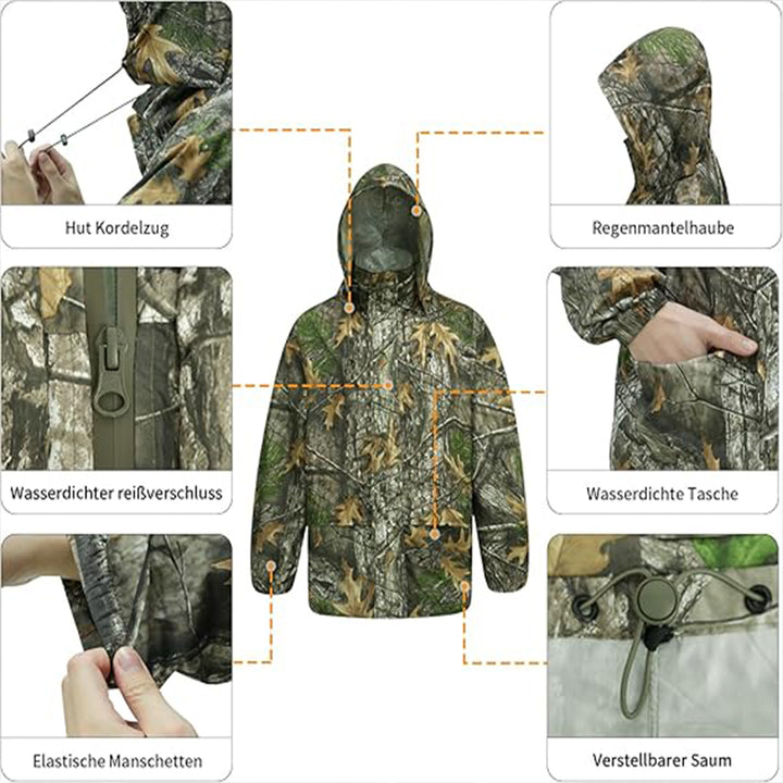 TWS Hunting Rain Suit - Men's Waterproof & Lightweight Rain Coat