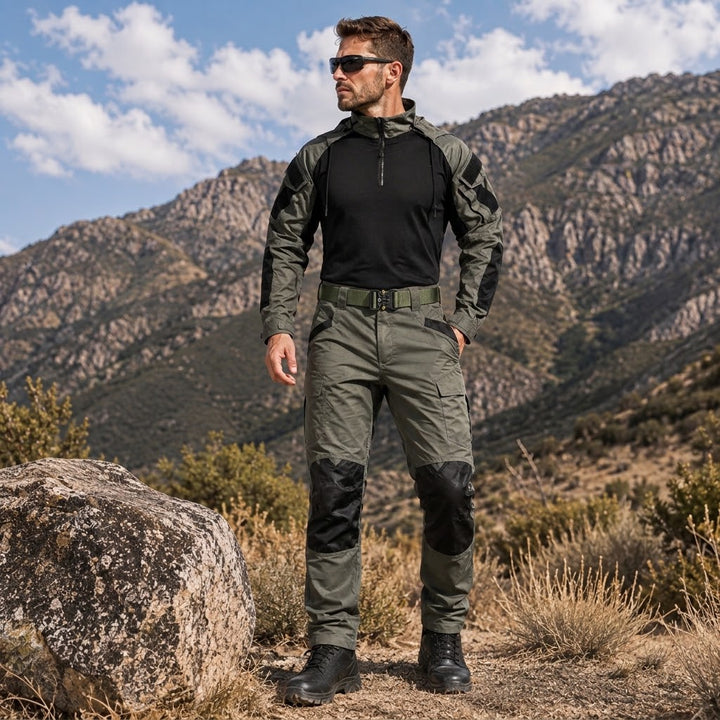 Men’s 3-Piece Tactical Combat Uniform Set – Combat Shirt, Tactical Pants & Belt