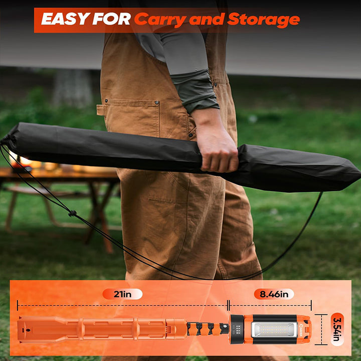 Rechargeable 9000mAh Camping Light with Adjustable Tripod, 2600 Lumens Cordless Work and Emergency Lamp