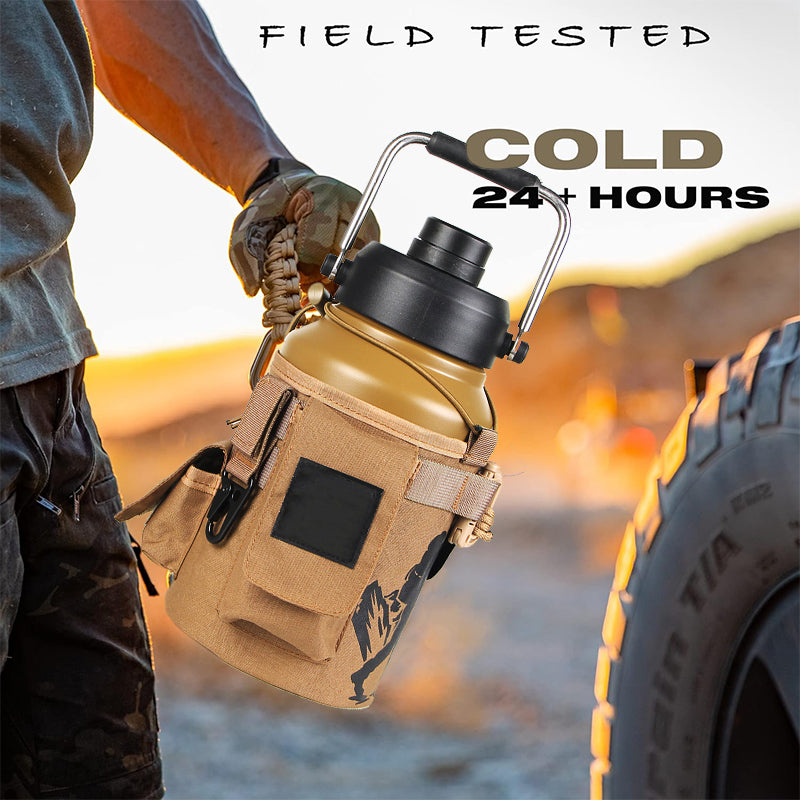 64oz Portable Cold & Hot Stainless Steel Tactical & Sports Water Bottle