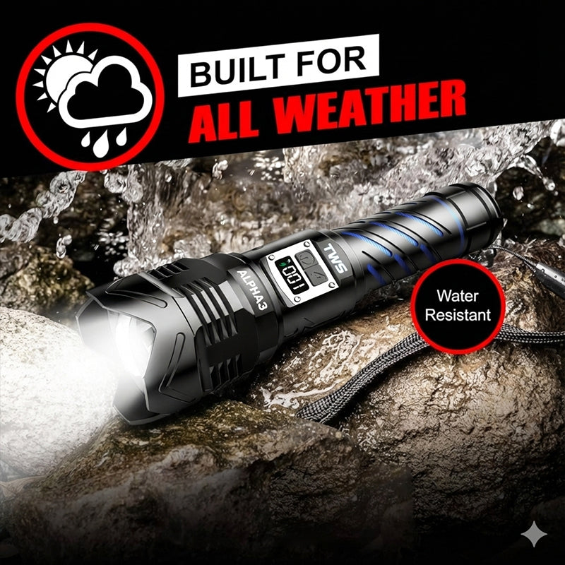 TWS ALPHA3 Tactical 2000 Lumen Rechargeable Flashlight