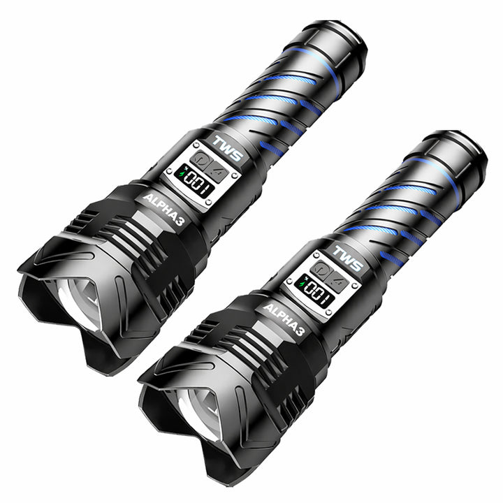 TWS ALPHA3 Tactical 2000 Lumen Rechargeable Flashlight