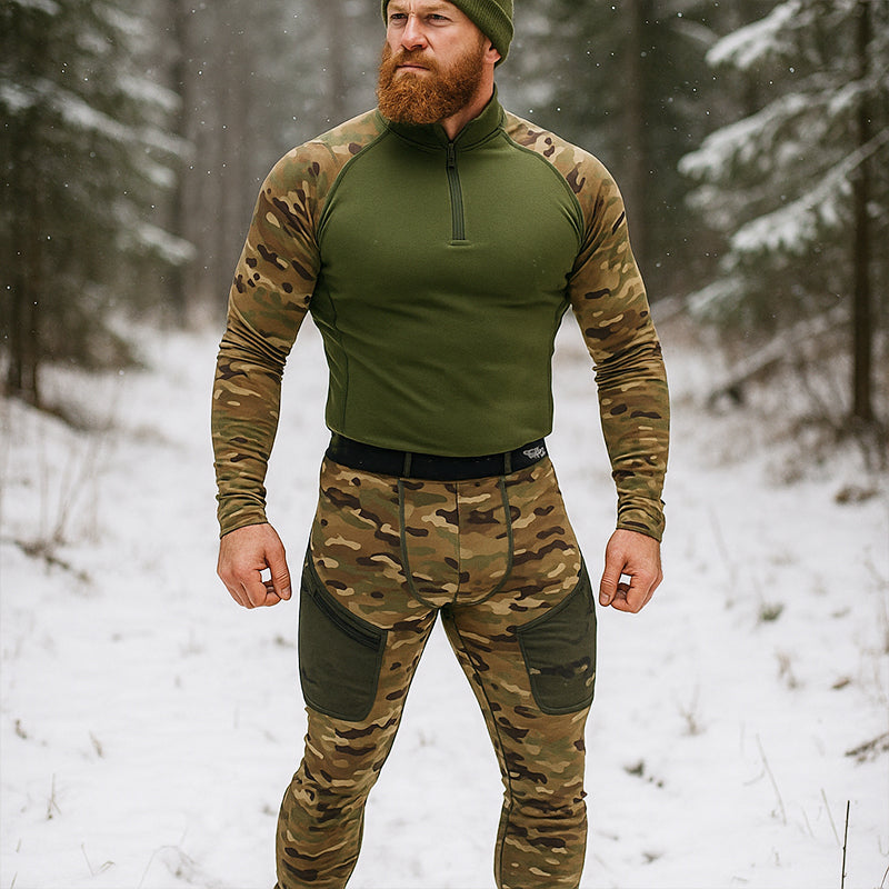 Men's Outdoor Camouflage Underwear Tactical Sports Shapewear Set