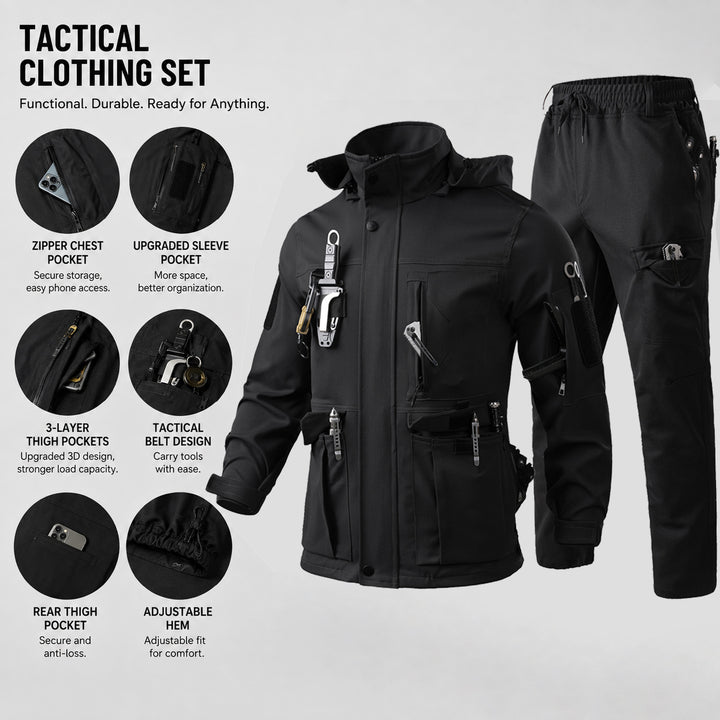 Men's Jacket & Cargo Pants Set Tactical Uniform – Multi-Pocket Windproof Workwear Outfit