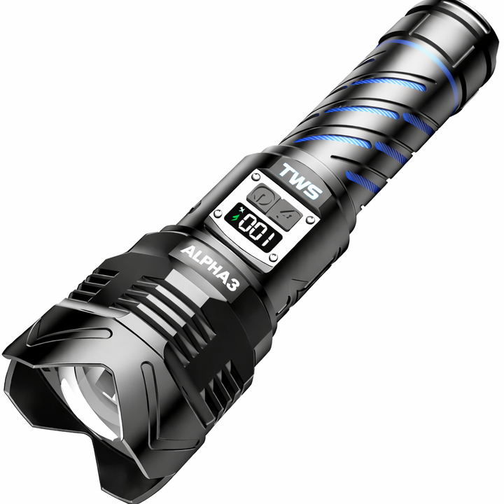 TWS ALPHA3 Tactical 2000 Lumen Rechargeable Flashlight