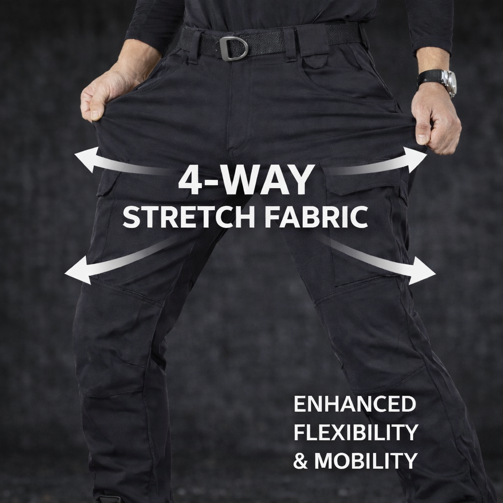 TWS Men’s FlexStrike 4-Way Stretch Water-Resistant Tactical Cargo Pants
