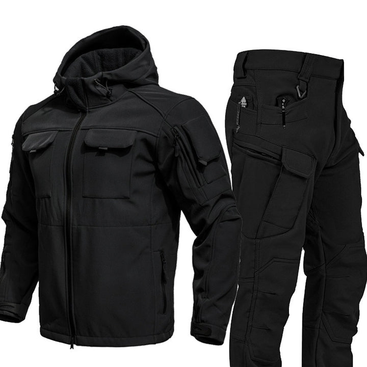 TWS StormGuard Men’s Tactical Softshell Fleece-lined Jacket & Pants Set for Winter