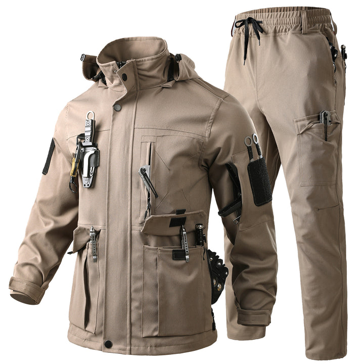 Men's Jacket & Cargo Pants Set Tactical Uniform – Multi-Pocket Windproof Workwear Outfit