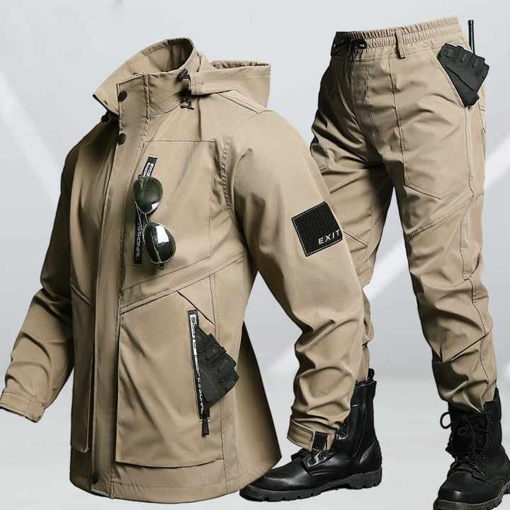 Men’s Waterproof Softshell Tactical Uniform Jacket & Pants Set – Windproof Outdoor Hiking Suit