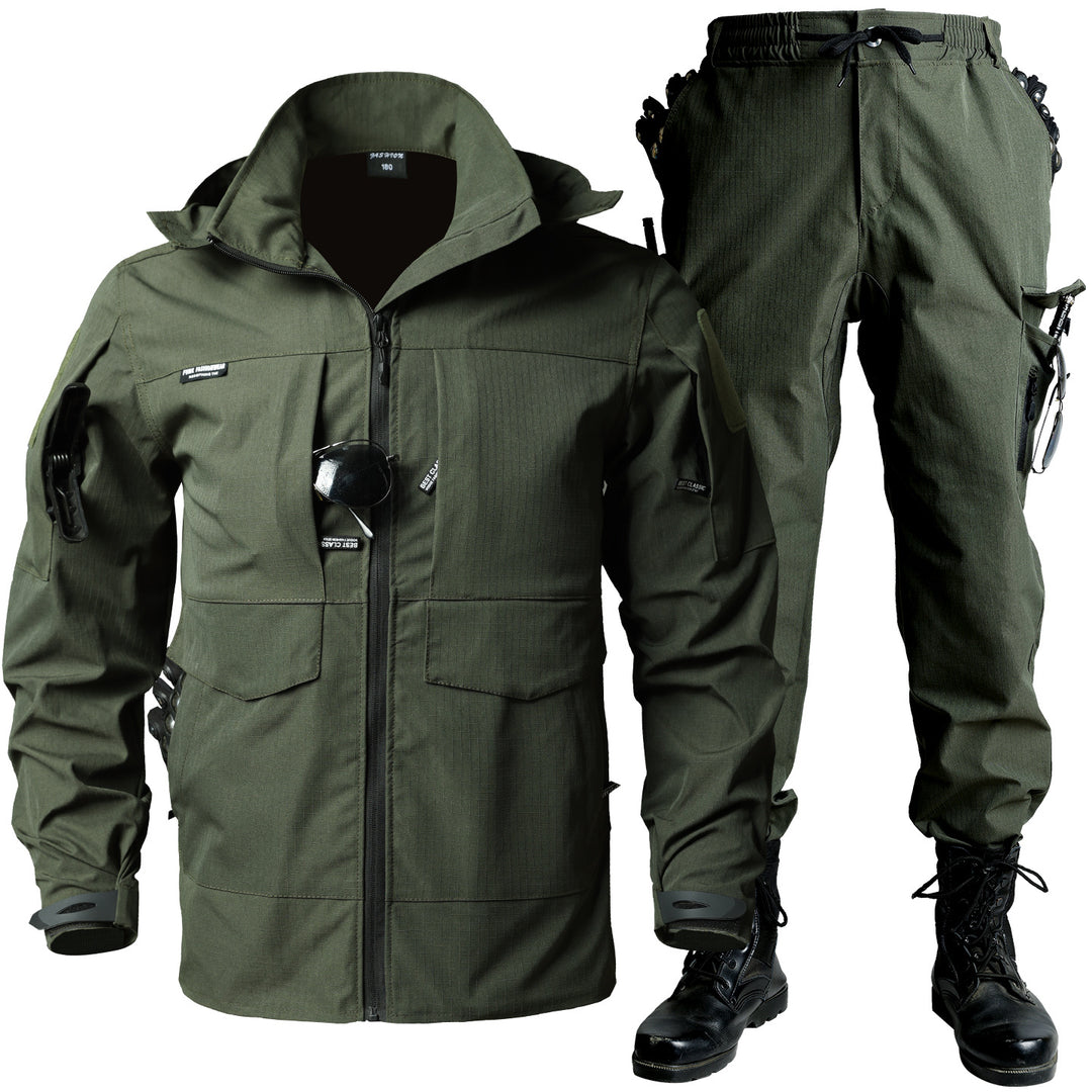 Tactical Men's Wear-resistant Jacket & Cargo Pants Set – Stretch Workwear Outfit